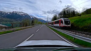 Brienz to Spiez Switzerland Driving Tour 4K | Amazing road in Swiss Alps