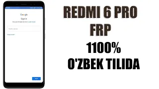 FRP redmi 6 pro google accound FRB google hisobni buzib kirish