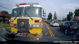 Fire truck rams car for not giving way | Bad Driving Dash Cam