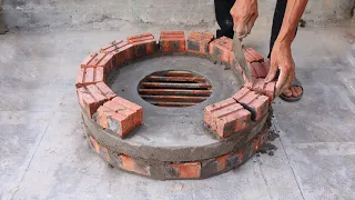 Design. Build a simple beautiful smokeless wood stove from red bricks and cement