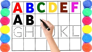 Alphabet,ABC song,ABCD, A to Z,Kids rhymes,collection for writing along dotted lines for toddler,14