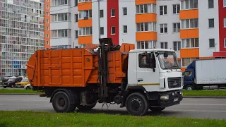 Мусоровоз МКМ-3403 на шасси МАЗ-5340B2 (Е 455 УТ 22). Управление с кабины / Garbage truck MAZ-5340B2