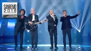 Sanremo 2018 - Nek, Pezzali e Renga cantano "Strada Facendo" con Claudio Baglioni