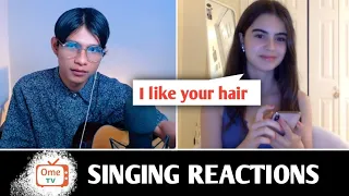 Nyamar jadi cowok Culun, Cewek ini kaget pas di nyanyiin | SINGING REACTIONS OmeTV