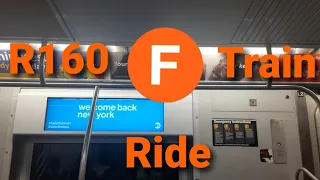 MTA Subway Manhattan Bound R160 Siemens (F) Train Ride From 21th Street Queens Bridge to 57th Street