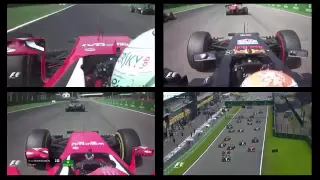 Raikkonen, Verstappen, Vettel Start Spa 2016 F1