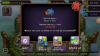 How to breed a rare t-rox (plant island) [My Singing Monsters #16]