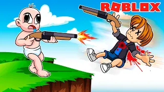 DISPARA A LA GENTE PARA TIRARLOS DEL MAPA 🔫🤩 BEBE NOOB en Roblox