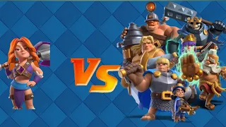 Evolution Valkyrie vs all Champion troops 😳 #clashroyale #viral #evolution