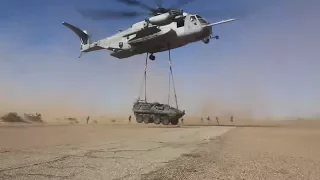 CH 53E Super Stallion Lifting 14 TON APC! MASSIVE US Helicopter Shows Off its Muscles