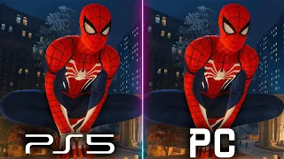 НАГЛЯДНОЕ СРАВНЕНИЕ SPIDER-MAN REMASTERED на ПК и PS5