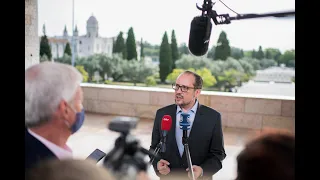 Doorstep von Außenminister Alexander Schallenberg bei Gymnich, 27. Mai 2021