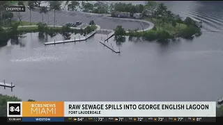 Raw sewage spills into George English Lagoon in Fort Lauderdale