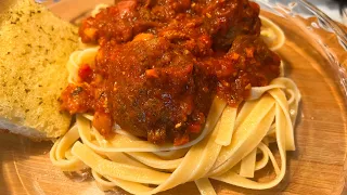 [ASMR] Fettuccine & Meatballs Eating Show |   Drinking & Burping Sounds