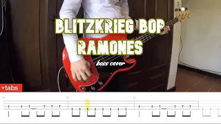 Ramones-Blitzkrieg Bop bass cover (Tabs in video)