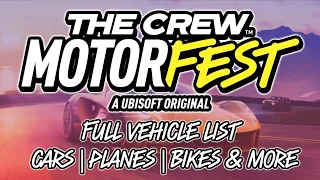 ALL CARS IN THE CREW MOTORFEST (FULL VEHICLE LIST & DLC)