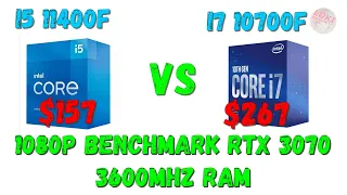 Intel Core i7 10700/10700F VS Core i5 11400/11400F Benchmark RTX 3070 3600Mhz Ram