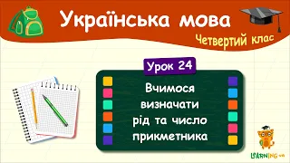 Вчимося визначати рід та число прикметника. Урок 24. Українська мова. 4 клас
