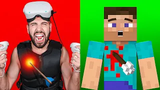 Je ressens la DOULEUR de MINECRAFT dans la VRAIE VIE en VR... 😭💀 (gilet haptique)