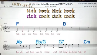 Do you want to build a snowman(겨울왕국)/Kristen bell💋노래방, 통기타 , 코드 큰악보,💖Karaoke, Sheet Music, Chord, MR