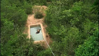 Build Water Slide Around To Swimming Pool By Ancient Skills