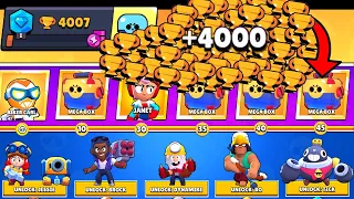 NONSTOP to 4000 TROPHIES Without Collecting ANYTHING! Brawl Stars