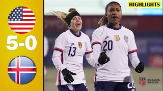 USA vs Iceland 5-0 All Goals & Extended Highlights | 2022 SheBelieves Cup