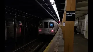 IND 8th Avenue Line: Brooklyn Bound R32 & R46 (A) Train @ Dyckman Street