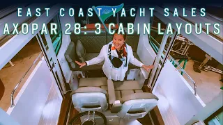 Axopar 28 Three Cabin layout transformations! with yacht broker Charlotte Kinkade