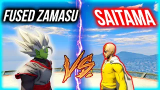 GTA 5 -Saitama (One Punch Man) vs Fused Zamasu SUPERHERO BATTLE