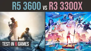 Ryzen 3 3300x vs Ryzen 5 3600 test in 6 games