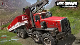 Spintires: MudRunner - DONGFENG BALONG 350 6X12 Pulls a Fallen Truck into the Water