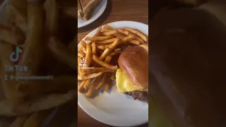 Trying Denny’s cheese burger