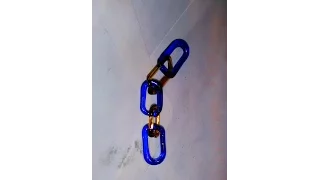 beer bottle blue and brown glass chain links....demo