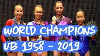 All Gymnastics World Champions on Uneven Bars: 1958 - 2019