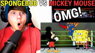 Reacting To Spongebob vs Mickey Mouse Remastered - Cartoon Beatbox Battles