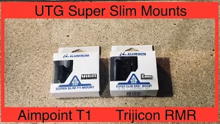 UTG Budget mounts for Aimpoint T1/Romeo 5/Holosun. And Trijicon RMR Mount. #review #comparison