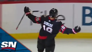Moments After Taking Big Hit, Tim Stutzle Rebounds To Score Vs. Bruins