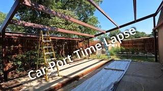 Metal Car Port TIME LAPSE Construction