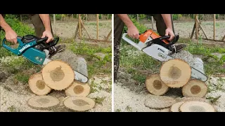 Stihl MS260 VS. Makita DCS5030 (alias Dolmar PS5105) Same bar&chain