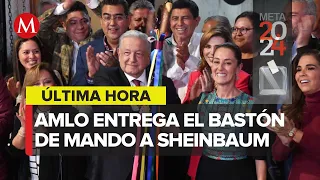 ¡Es oficial! AMLO hace entrega del Bastón de Mando a Claudia Sheinbaum