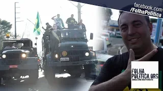 Em carreata pró-Bolsonaro lotada, delegado manda recado: 'Nenhuma faca, nenhum tiro..