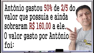 QUESTÕES DE CONCURSO COM PORCENTAGEM E FRAÇÃO #2 - Prof. Robson Liers - Mathematicamente