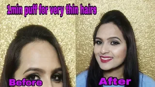1 Min Puff For Thin Hair | Easiest Way  To Make Front Puff  With Rubber Band |  Glam Your Face