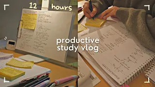 a 12 HOUR study day | study vlog 🗒️⛅