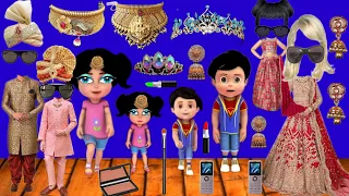 4 family members party wear makeup comedy video || Cartoon video || vir and imli