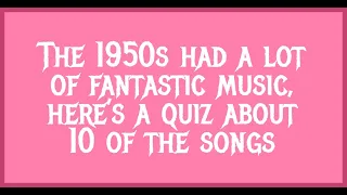 1950s Song Quiz