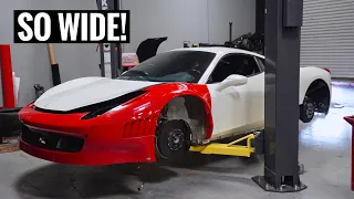 Ferrari GT3 458 Widebody Install! [Part 1]