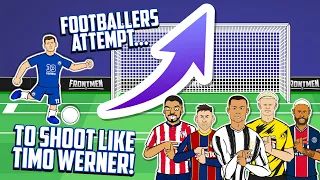 😂Footballers Attempt to shoot like TIMO WERNER!😂Feat Ronaldo Messi Neymar Haaland+more(Frontmen 2.6)