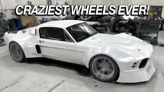 Mid Engine 67 Mustang Fastback Gets The CRAZIEST WHEELS EVER To Match Its Crazy Body